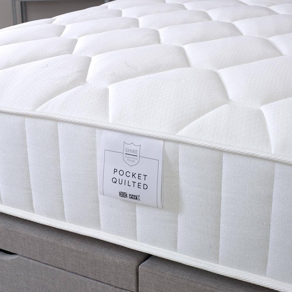 Shire Essentials 1000 Pocket Sprung Quilted Divan Bed Set Divan Bed Set Shire 