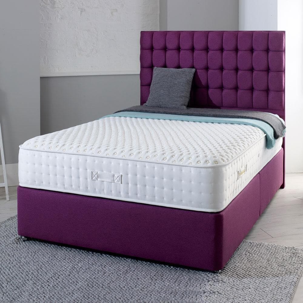 Shire Stretton 1000 Pocket Sprung Cool Blue Memory Gel Divan Bed Set Divan Bed Set Shire 